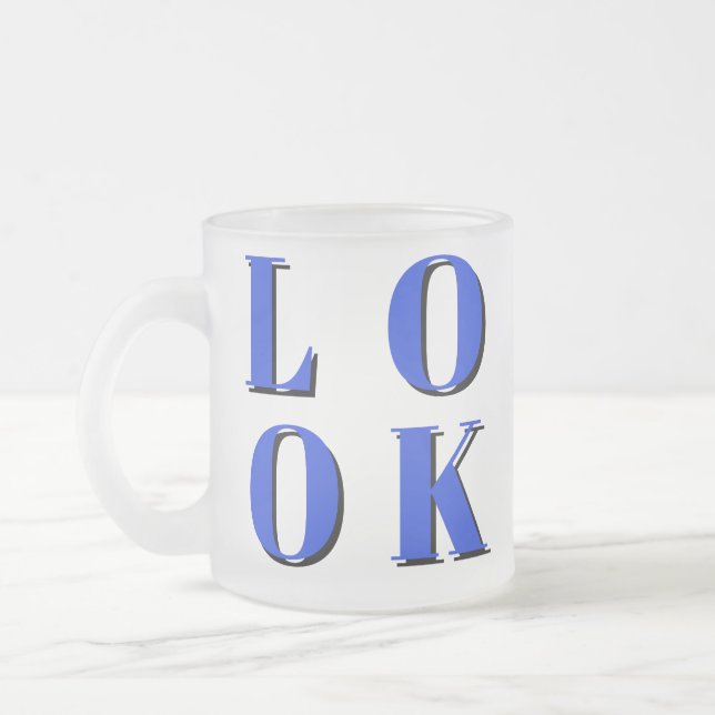 funny social cute cool design frosted glass coffee mug (Left)