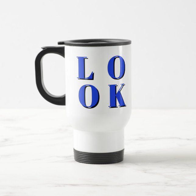 funny social cute cool design travel mug (Left)