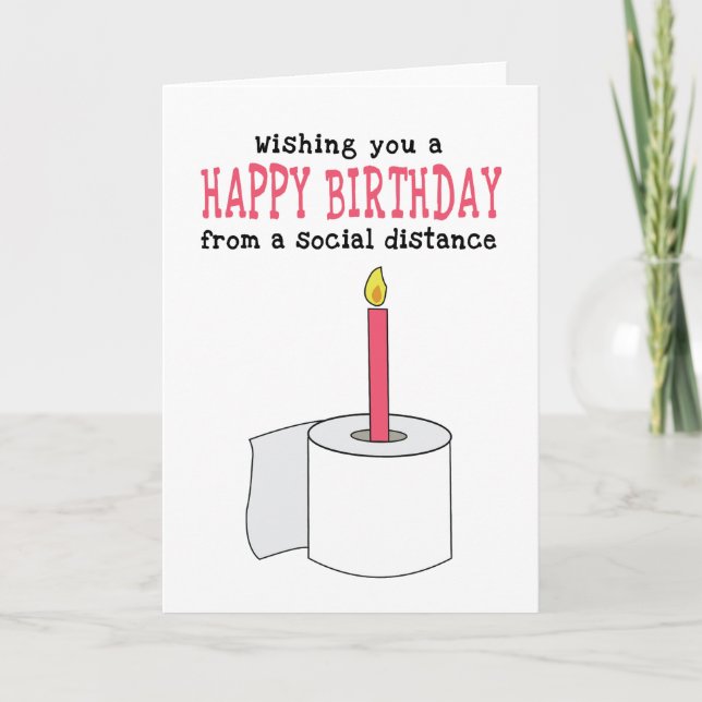 Funny Social Distancing Birthday Card (Front)