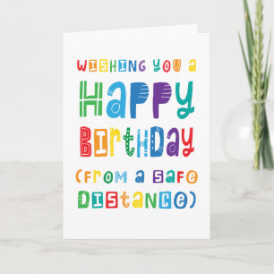 Funny Social Distancing Birthday Safe Distance Card