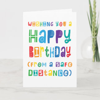 Funny Social Distancing Birthday Safe Distance Card