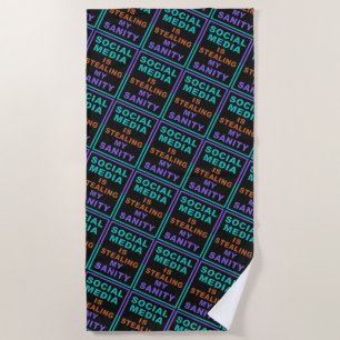Funny “Social Media” beach towel