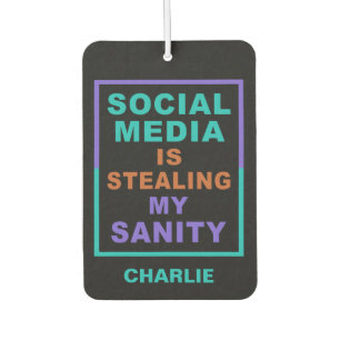 Funny “Social Media” custom name air freshner Car Air Freshener