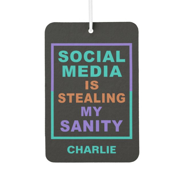 Funny “Social Media” custom name air freshner Car Air Freshener (Front)