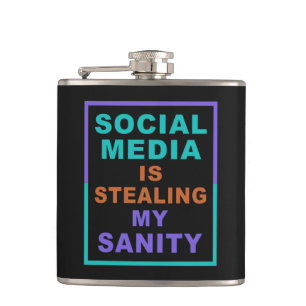 Funny “Social Media” custom name flask