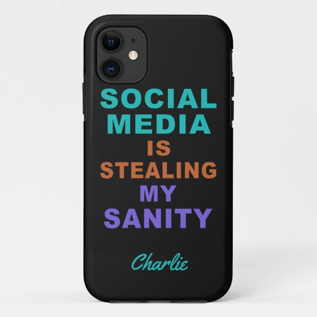 Funny “Social Media” custom name phone cases (Back)
