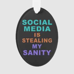 Funny “Social Media” custom ornament