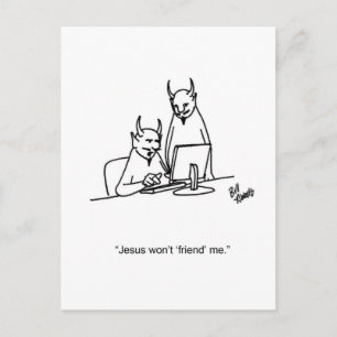 Funny Social Media Humour Postcard