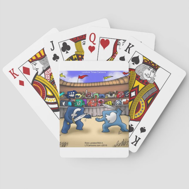 Funny Social Media Wars Playing Cards (Back)