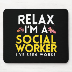 Funny Social Work Worker Gift Mouse Mat