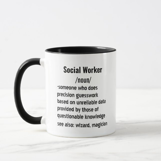Funny Social Worker Definition gifts for men women Mug (Left)