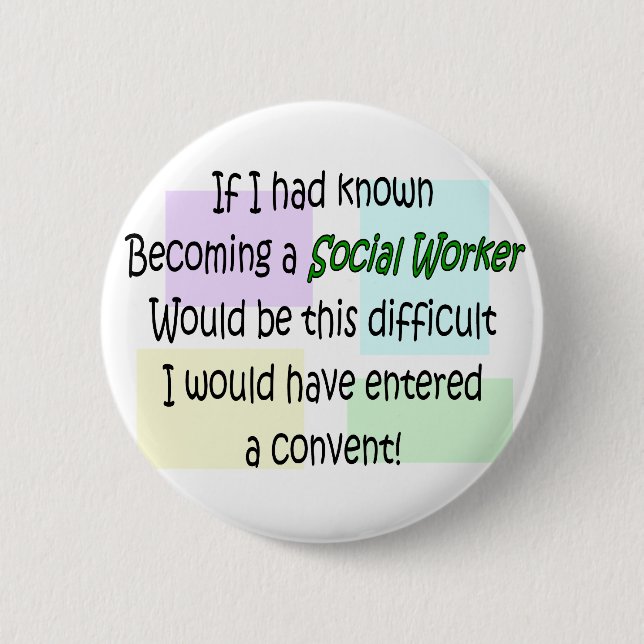 Funny Social Worker Gifts 6 Cm Round Badge (Front)