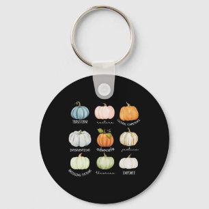 Funny Social Worker Halloween Fall Pumpkin Thanksg Key Ring
