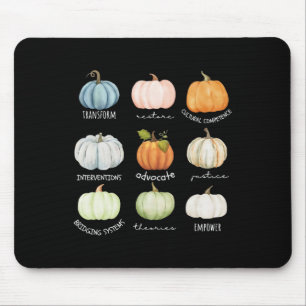 Funny Social Worker Halloween Fall Pumpkin Thanksg Mouse Mat