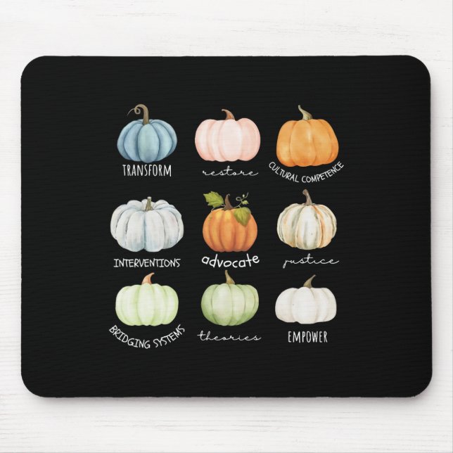 Funny Social Worker Halloween Fall Pumpkin Thanksg Mouse Mat (Front)