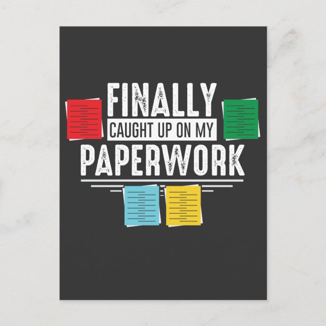 Funny Social Worker Paperwork Office Retirement Jo Postcard (Front)