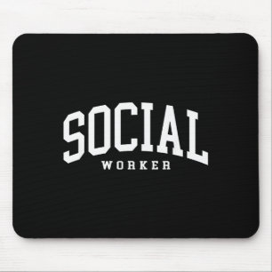 Funny social worker retro school social worker mouse mat