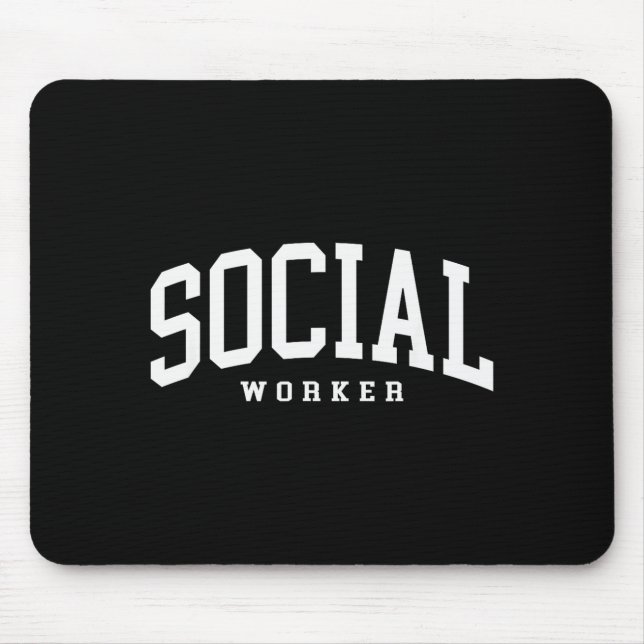 Funny social worker retro school social worker mouse mat (Front)
