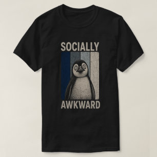 Funny Socially Awkward Penguin Retro Humour T-Shirt