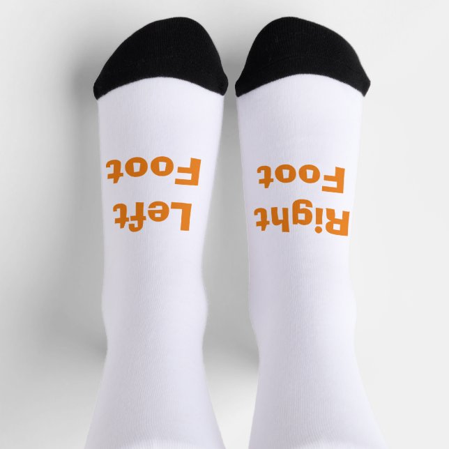 FUNNY! Socks - Left foot Right Foot - Orange (Top)