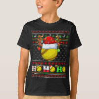 Funny Softball Ball Xmas Tree Lights Ugly Christma