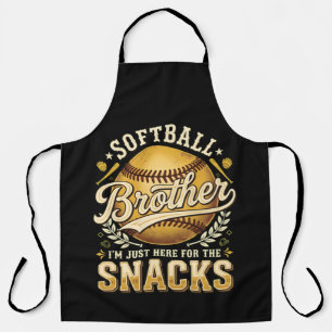 Funny Softball Brother Snacks Sports Apron