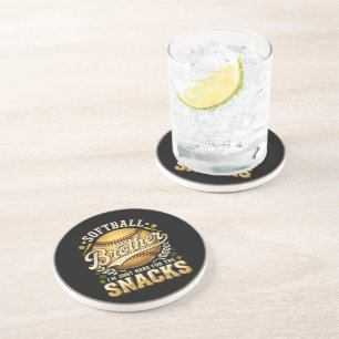 Funny Softball Brother Snacks Sports Coaster