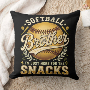 Funny Softball Brother Snacks Sports Cushion