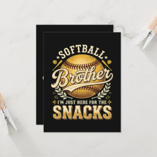 Funny Softball Brother Snacks Sports Invitation