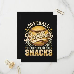 Funny Softball Brother Snacks Sports Invitation Postcard
