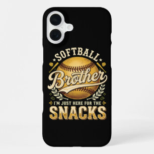 Funny Softball Brother Snacks Sports iPhone 16 Plus Case