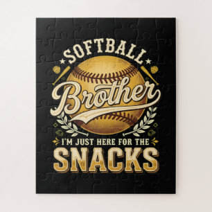 Funny Softball Brother Snacks Sports Jigsaw Puzzle