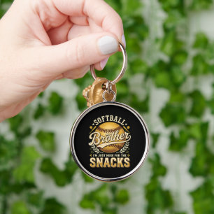 Funny Softball Brother Snacks Sports Key Ring