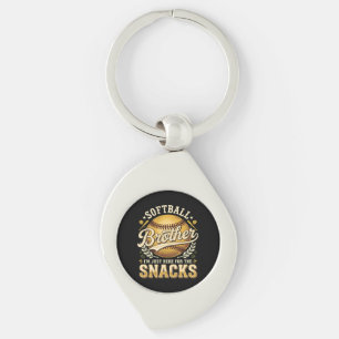 Funny Softball Brother Snacks Sports Key Ring