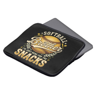 Funny Softball Brother Snacks Sports Laptop Sleeve