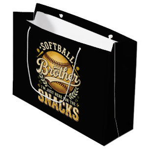 Funny Softball Brother Snacks Sports Large Gift Bag