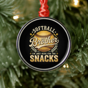 Funny Softball Brother Snacks Sports Metal Tree Decoration