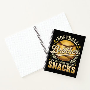 Funny Softball Brother Snacks Sports Notebook