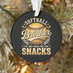 Funny Softball Brother Snacks Sports Ornament