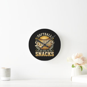 Funny Softball Brother Snacks Sports Round Clock