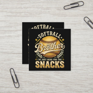 Funny Softball Brother Snacks Sports Square Business Card