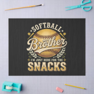 Funny Softball Brother Snacks Sports Tissue Paper