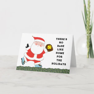 Funny Softball Christmas Holiday Cards