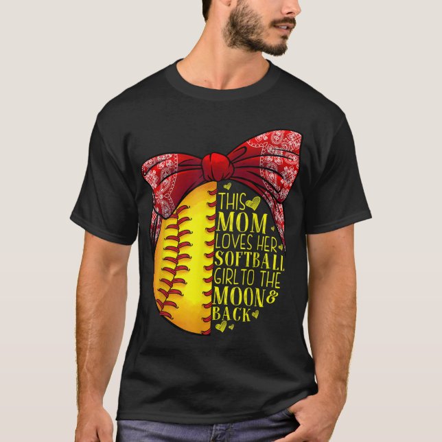 Funny Softball Gift Mum Women Pitcher Catcher Girl T-Shirt (Front)