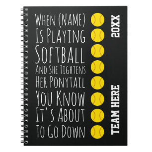 Funny Softball Gifts Player Team Girls Women Her Notebook