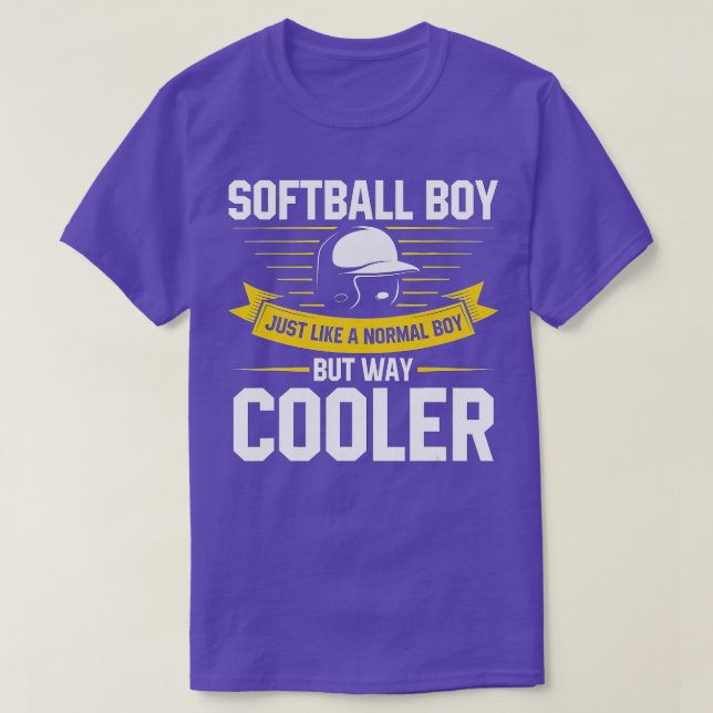 Funny Softball Lover Boys Men Kids Softball Player T-Shirt (Design Front)