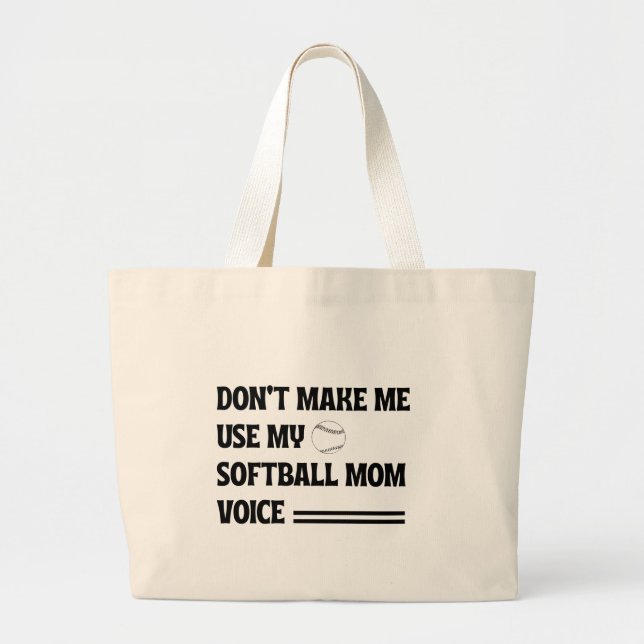 Funny softball mum Mothers day gift for mum Large Tote Bag (Front)