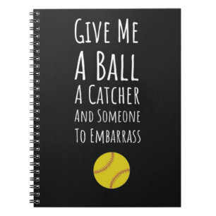 Funny Softball Pitcher Gifts Girl Sports Team Fan Notebook