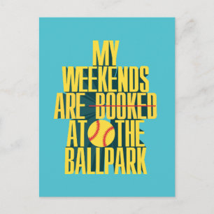 Funny Softball Weekend At The Ballpark Postcard