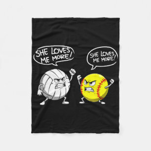 Funny Softll And Volleyll Girl Player Joke Tee Fleece Blanket